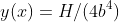 y(x)=H/(4b^4)