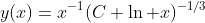 y(x)=x^{-1}(C+\ln x)^{-1/3}