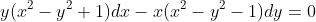 y(x^2-y^2+1)dx-x(x^2-y^2-1)dy=0