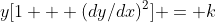 y[1 + (dy/dx)^2] = k