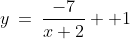 y\:=\:\frac{-7}{x+2} +1