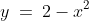 y\:=\:2-x^2
