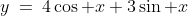y\:=\:4\cos x+3\sin x