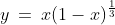 y\:=\:x(1-x)^{\frac{1}{3}}