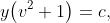 y\big(v^2+1\big)=c,