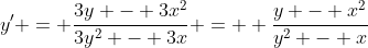 y^{\prime} = \frac{3y - 3x^2}{3y^2 - 3x} =  \frac{y - x^2}{y^2 - x}