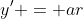 y^{\prime} = ar~cosh(2x) \cdot 2 = 2ar~cosh(2x)
