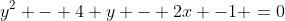 y^{2} - 4 y - 2x -1 =0