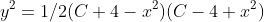 y^{2}=1/2(C+4-x^{2})(C-4+x^{2})