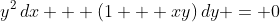 y^2\,dx + (1 + xy)\,dy = 0