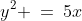 y^2 \:=\:5x