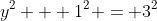 y^2 + 1^2 = 3^2