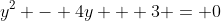 y^2 - 4y + 3 = 0