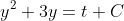 y^2+3y=t+C