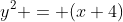 y^2 = (x+4)