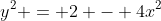 y^2 = 2 - 4x^2