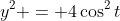 y^2 = 4\cos^2{t}