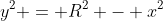y^2 = R^2 - x^2