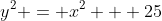 y^2 = x^2 + 25