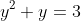 y^2+y=3