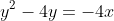 y^2-4y=-4x