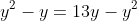 y^2-y=13y-y^2
