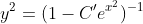 y^2=(1-C'e^{x^2})^{-1}