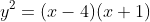 y^2=(x-4)(x+1)
