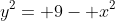 y^2= 9- x^2