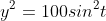 y^2=100sin^2t