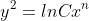 y^2=lnCx^n