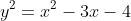 y^2=x^2-3x-4