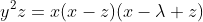 y^2z=x(x-z)(x-\lambda z)