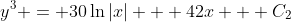 y^3 = 30\ln|x| + 42x + C_2
