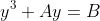 y^3+Ay=B