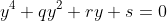 y^4+qy^2+ry+s=0