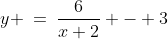 y \:=\:\frac{6}{x+2} - 3