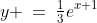 y \:=\:\tfrac{1}{3}e^{x+1}