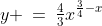 y \:=\:\tfrac{4}{3}x^{\frac{3}{4}-x}