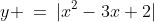 y \:=\:|x^2-3x+2|
