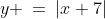 y \:=\:|x+7|