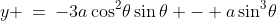 y:\;\;y \:=\:-3a\cos^2\!\theta\sin\theta - a\sin^3\!\theta