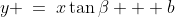 y \:=\:x\tan\beta + b