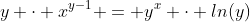 y \cdot x^{y-1} = y^{x} \cdot ln(y)