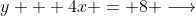 y + 4x = 8 \longrightarrow