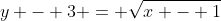 y - 3 = \sqrt{x - 1}