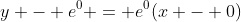 y - e^0 = e^0(x - 0)