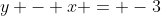 y - x = -3