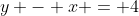 y - x = 4