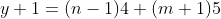 y+1=(n-1)4+(m+1)5